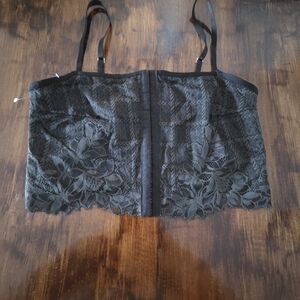 Aerie Black Lace Corset Top Size Large